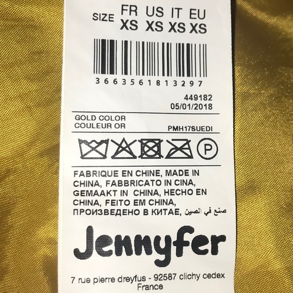 short dressy mustard yellow jacket with zippers - Picture 4 of 5